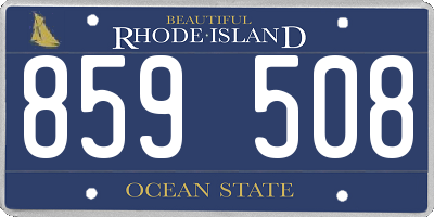 RI license plate 859508