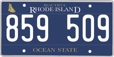 RI license plate 859509