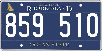 RI license plate 859510
