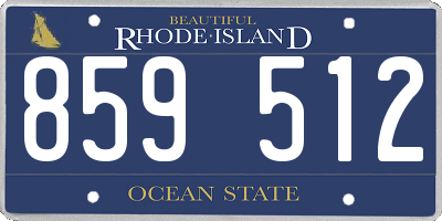 RI license plate 859512