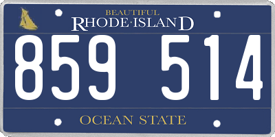 RI license plate 859514