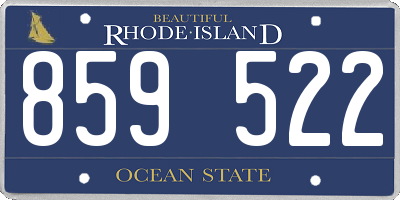 RI license plate 859522