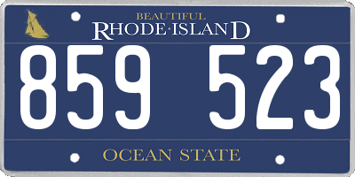 RI license plate 859523