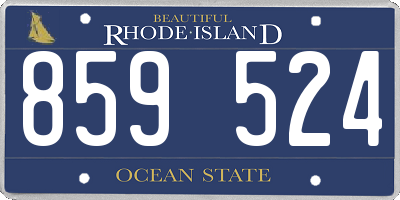 RI license plate 859524