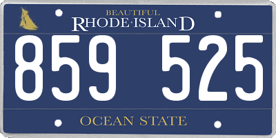 RI license plate 859525
