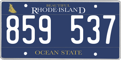 RI license plate 859537