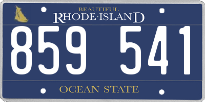 RI license plate 859541
