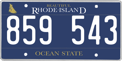 RI license plate 859543
