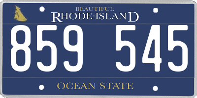 RI license plate 859545