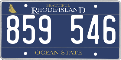 RI license plate 859546