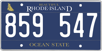 RI license plate 859547