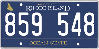 RI license plate 859548