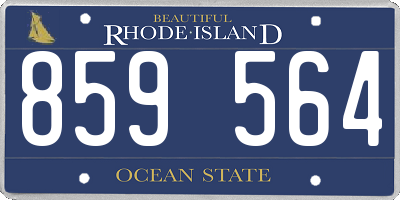 RI license plate 859564