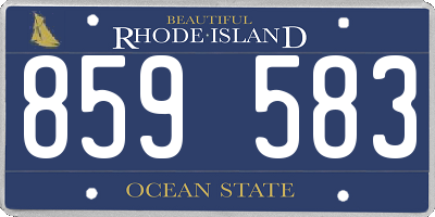 RI license plate 859583