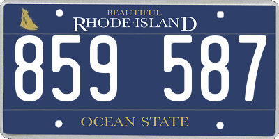 RI license plate 859587