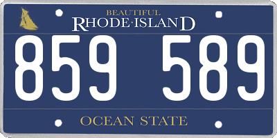 RI license plate 859589