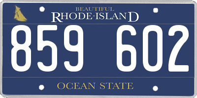 RI license plate 859602