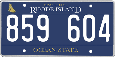 RI license plate 859604