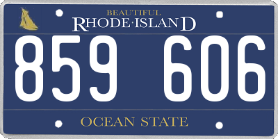 RI license plate 859606