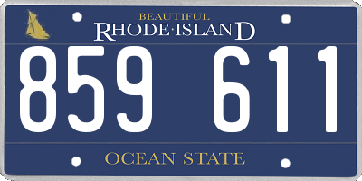 RI license plate 859611