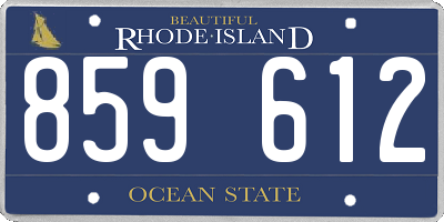 RI license plate 859612