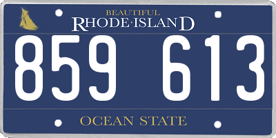 RI license plate 859613