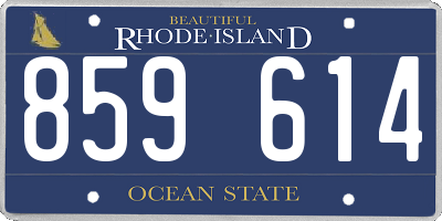 RI license plate 859614