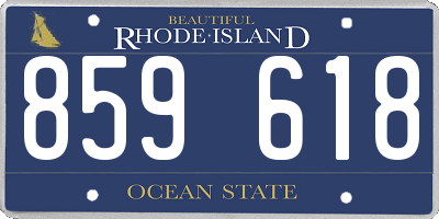 RI license plate 859618