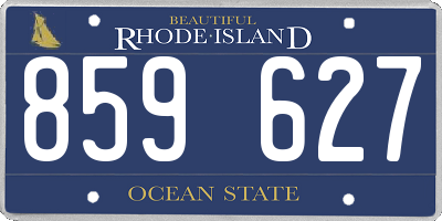 RI license plate 859627