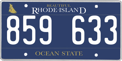 RI license plate 859633