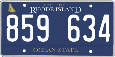 RI license plate 859634