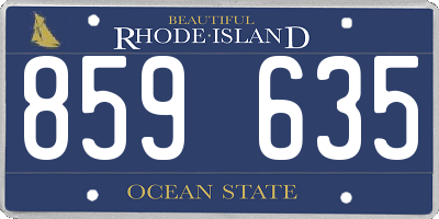 RI license plate 859635