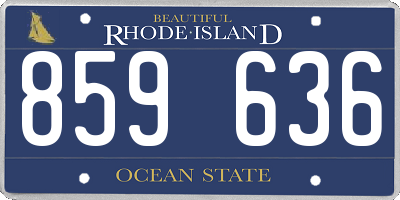 RI license plate 859636