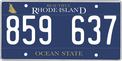 RI license plate 859637