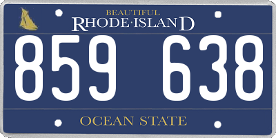 RI license plate 859638