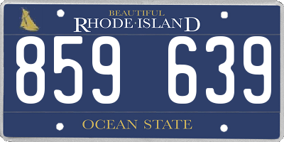 RI license plate 859639
