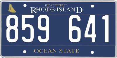 RI license plate 859641