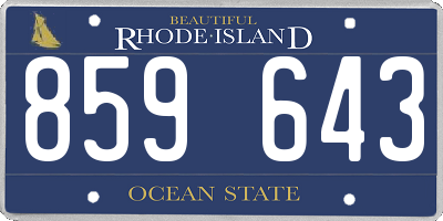 RI license plate 859643