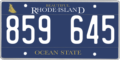 RI license plate 859645
