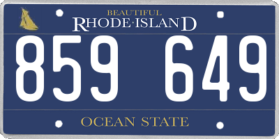 RI license plate 859649