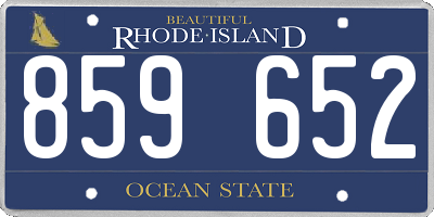 RI license plate 859652