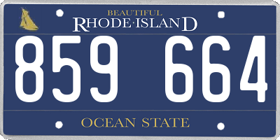 RI license plate 859664