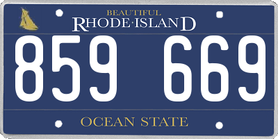 RI license plate 859669