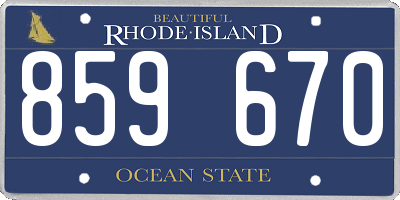 RI license plate 859670