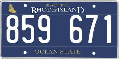 RI license plate 859671
