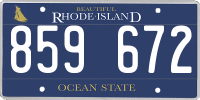 RI license plate 859672