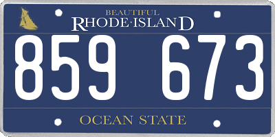 RI license plate 859673