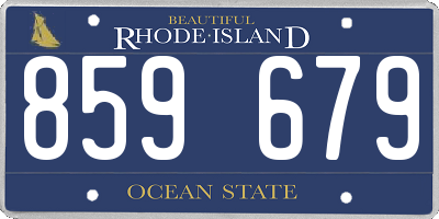 RI license plate 859679