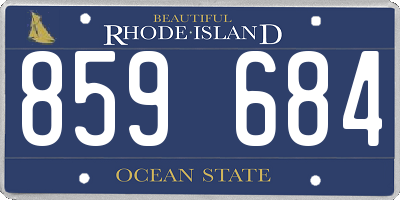 RI license plate 859684