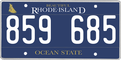 RI license plate 859685